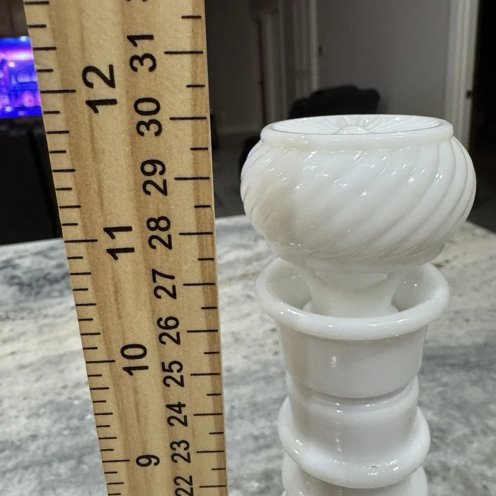 VTG Jim Beam Kentucky Derby Decanter 1969 Milk Glass White Cork Empty Bottle